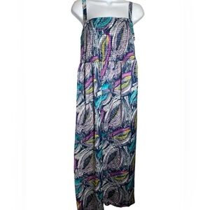 NWT Style & Co. Dress size 2X Blue and Purple Smocked Maxi Dress 💜🩵💜‎